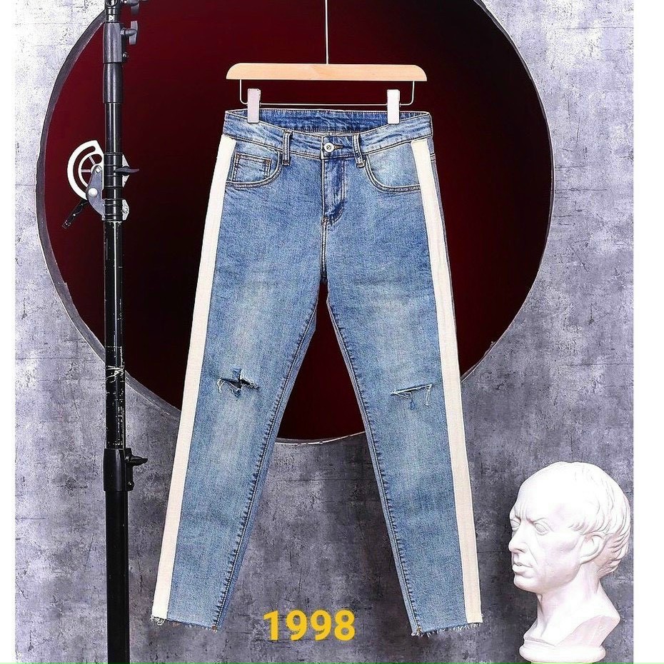 Quần Jean Nam Đen Vá Kiểu Cách Co Dãn Mạnh Vải Xịn MS602 | BigBuy360 - bigbuy360.vn