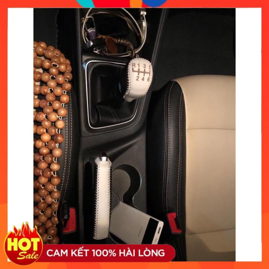 Bọc Cần Số, Tay Phanh xe KIA K3, CERATO, RIO, RONDO, SORENTO Số Sàn bản Thiếu. Da Bò Thật..