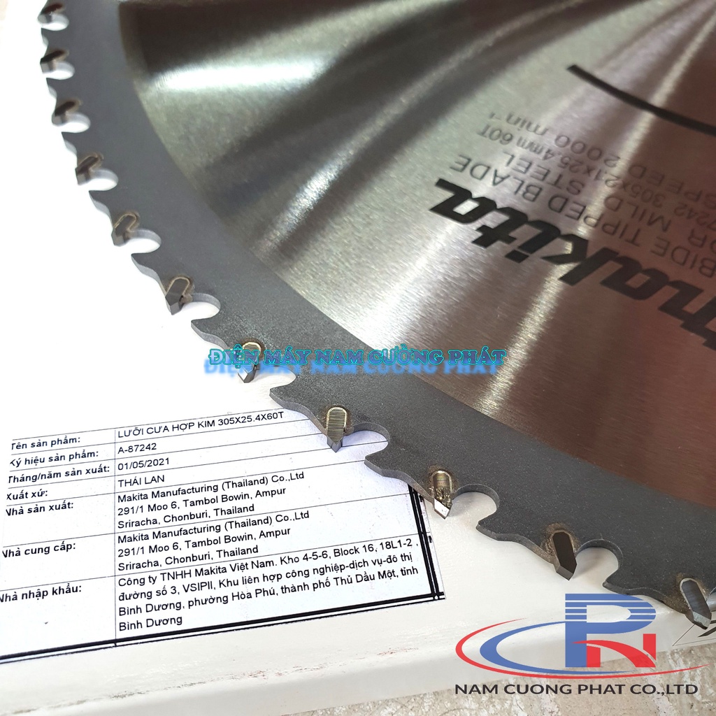Lưỡi cắt sắt hợp kim Makita 305x25.4x60T A-87242- Dùng cho máy cắt LC1230