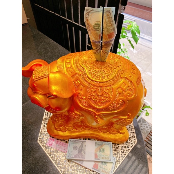 [CHỈ GIAO HCM] Heo đất Thần Tài Phong Thuỷ, chất liệu thạch cao sơn vàng nhũ kim óng ánh