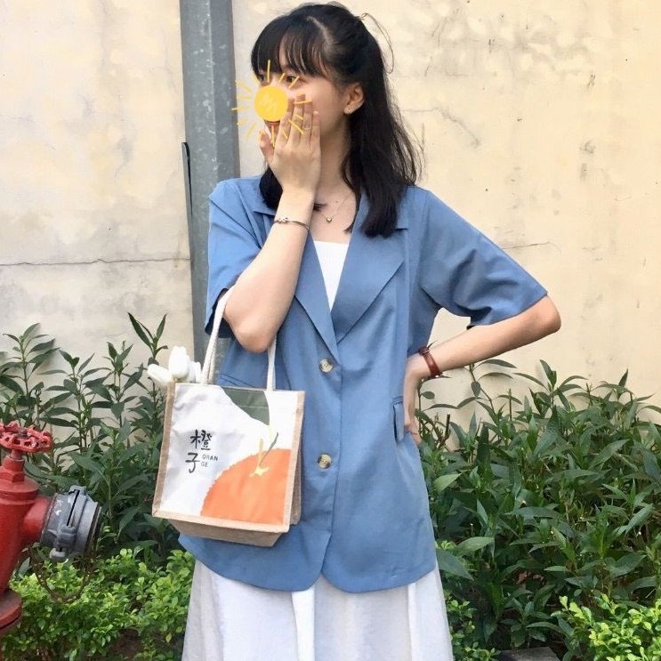 Áo vest - blazer nữ cộc tay kiểu dáng hàn quốc nhẹ nhàng công sở 2 cúc A425 SUTANO | BigBuy360 - bigbuy360.vn