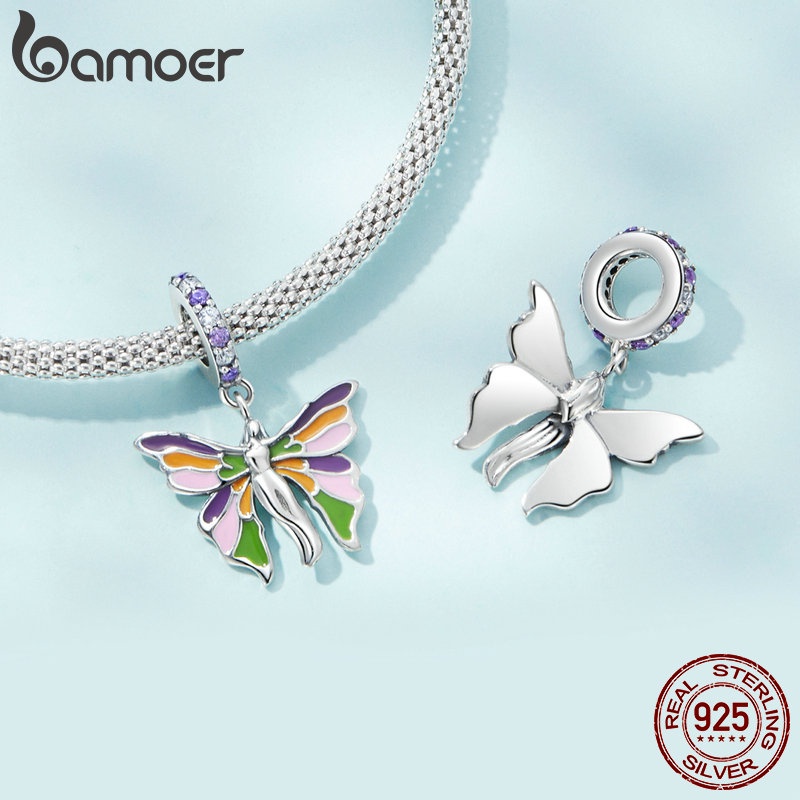 BAMOER Mặt Vòng cổ Bạc 925 Xỏ Hạt Tự Làm Vòng Tay Thời Trang