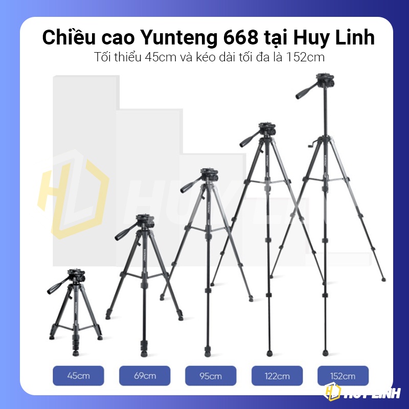 [Mã 252ELSALE hoàn 7% đơn 300K] Chân máy Yunteng VCT-668 cho điện thoại và máy ảnh