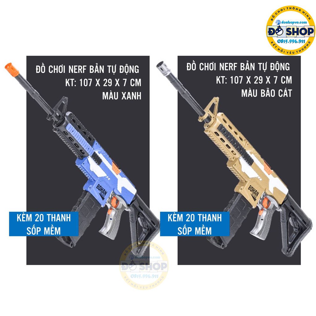 Đồ Chơi NERF Thanh Xốp Bản Tự Động Cỡ Lớn Pin Sạc (Kèm 20 Thanh Xốp) - Đô Shop