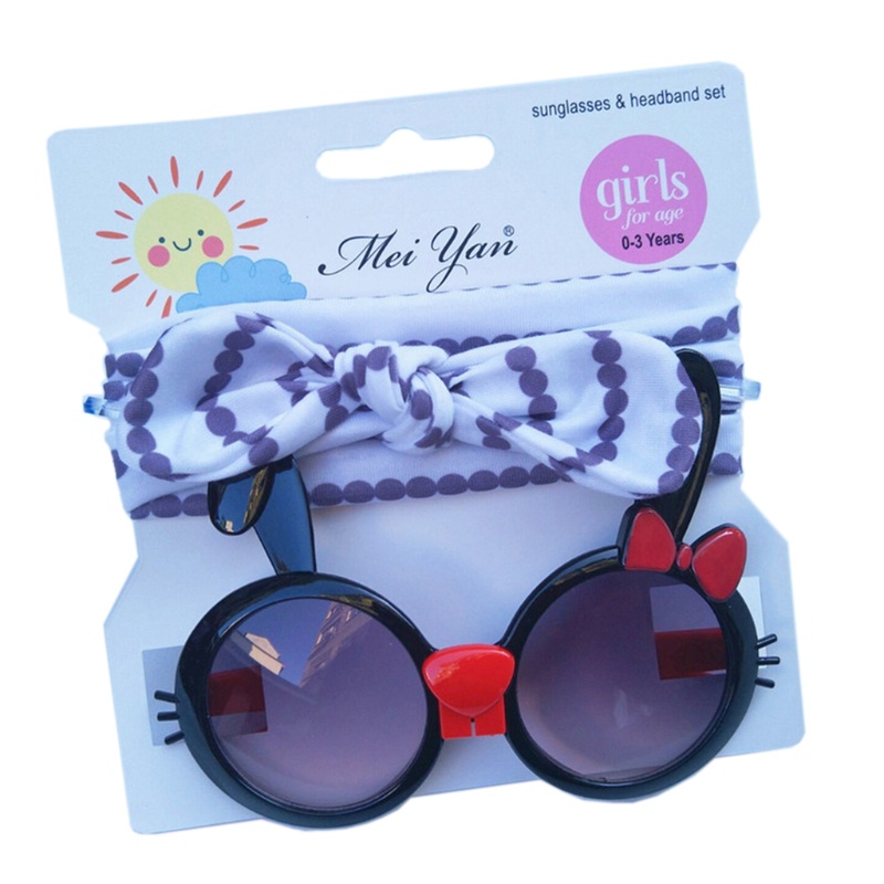 Set 2 Món Mắt Kính Hình Thỏ Hoạt Hình Thắt Nơ Dành Cho Bé Gái