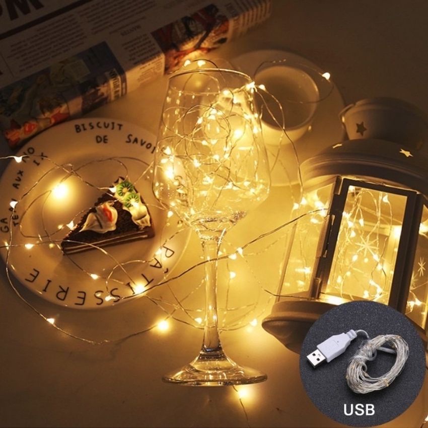 Dây đèn LED đom đóm bóng hạt gạo decor phòng ngủ siêu lung linh ấm áp