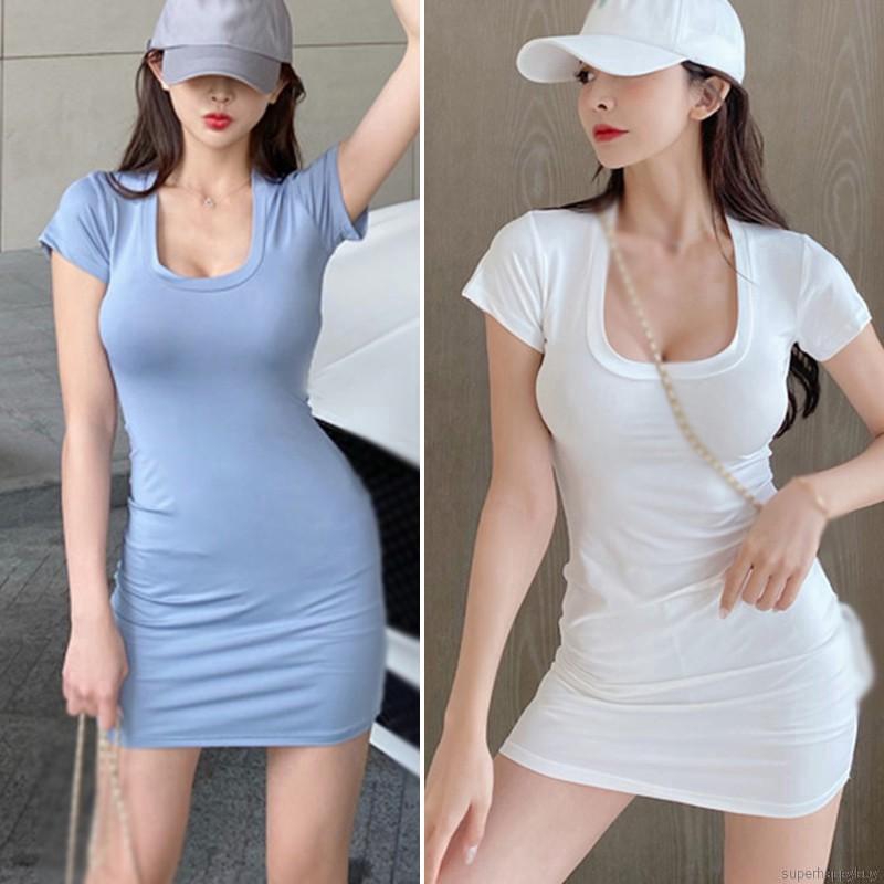 Đầm Body Tay Ngắn Thiết Kế Cổ Chữ U Quyến Rũ Dành Cho Nữ
