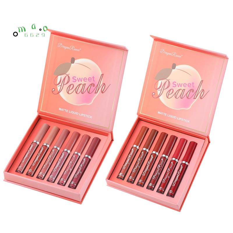 Dragon Ranee Liquid Lipgloss Sets Matte Lipstick Kit y Winter Lip Glaze Non-Stick Cup Lips Makeup Chinese Style Cosmetics -A