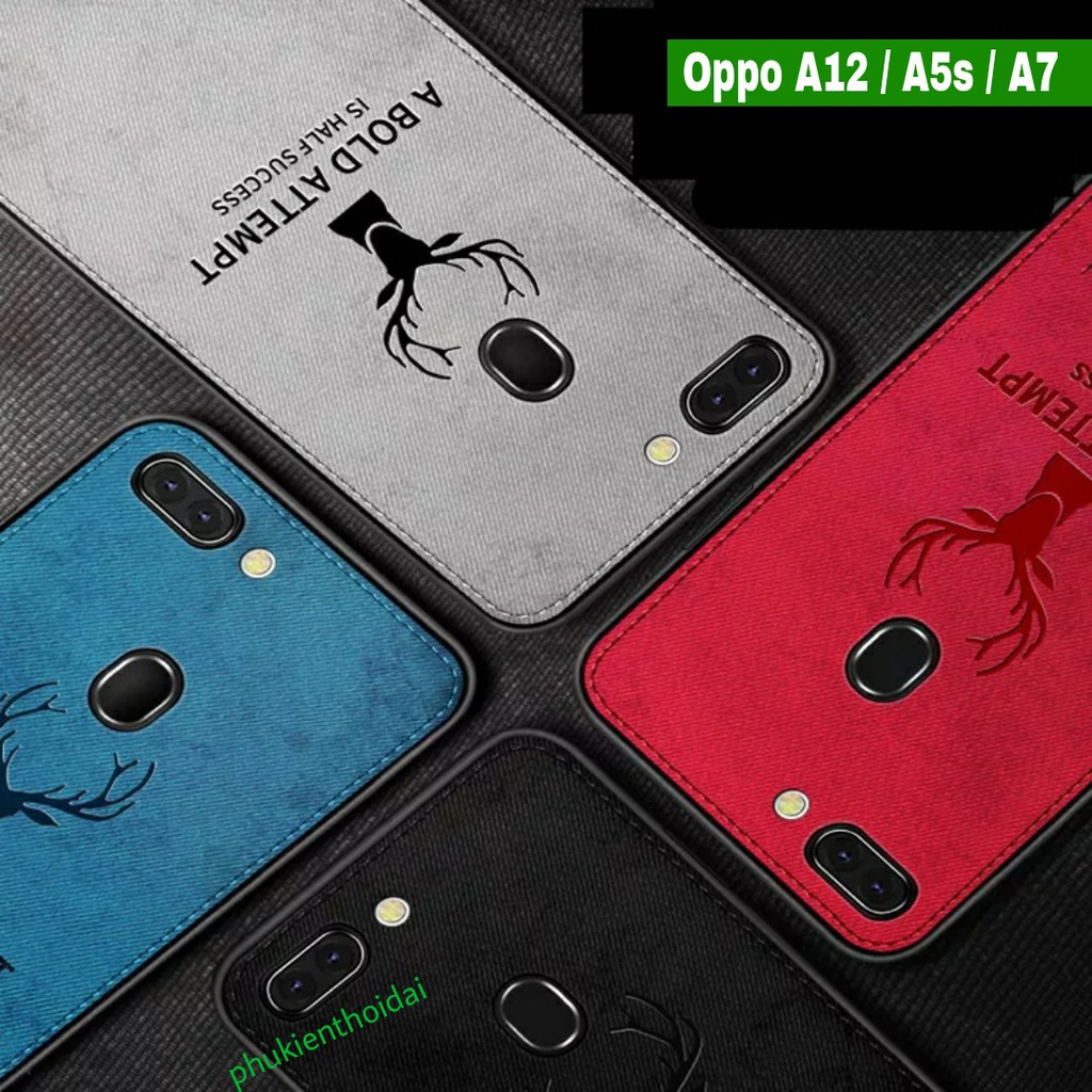 Ốp lưng Oppo A12 / Oppo A5s / A7 dùng chung vải đầu hươu thời trang cao cấp