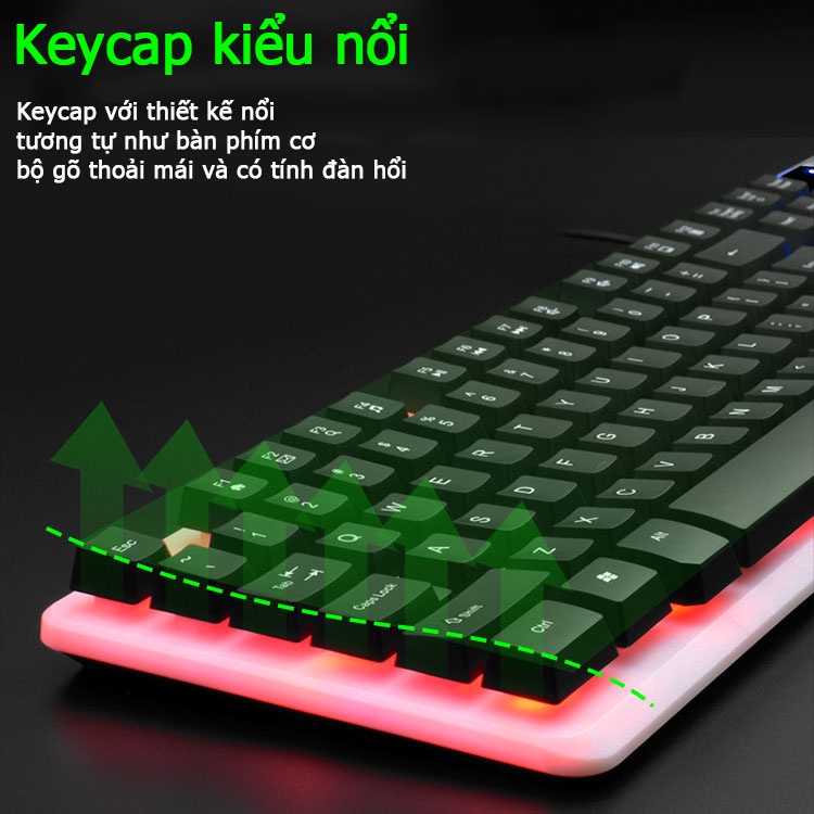 GTX300 Bàn phím Gaming，combo phím+chuột máy tính，12 Chế Độ Phím Cơ Blue Switch Full size 104 phím.