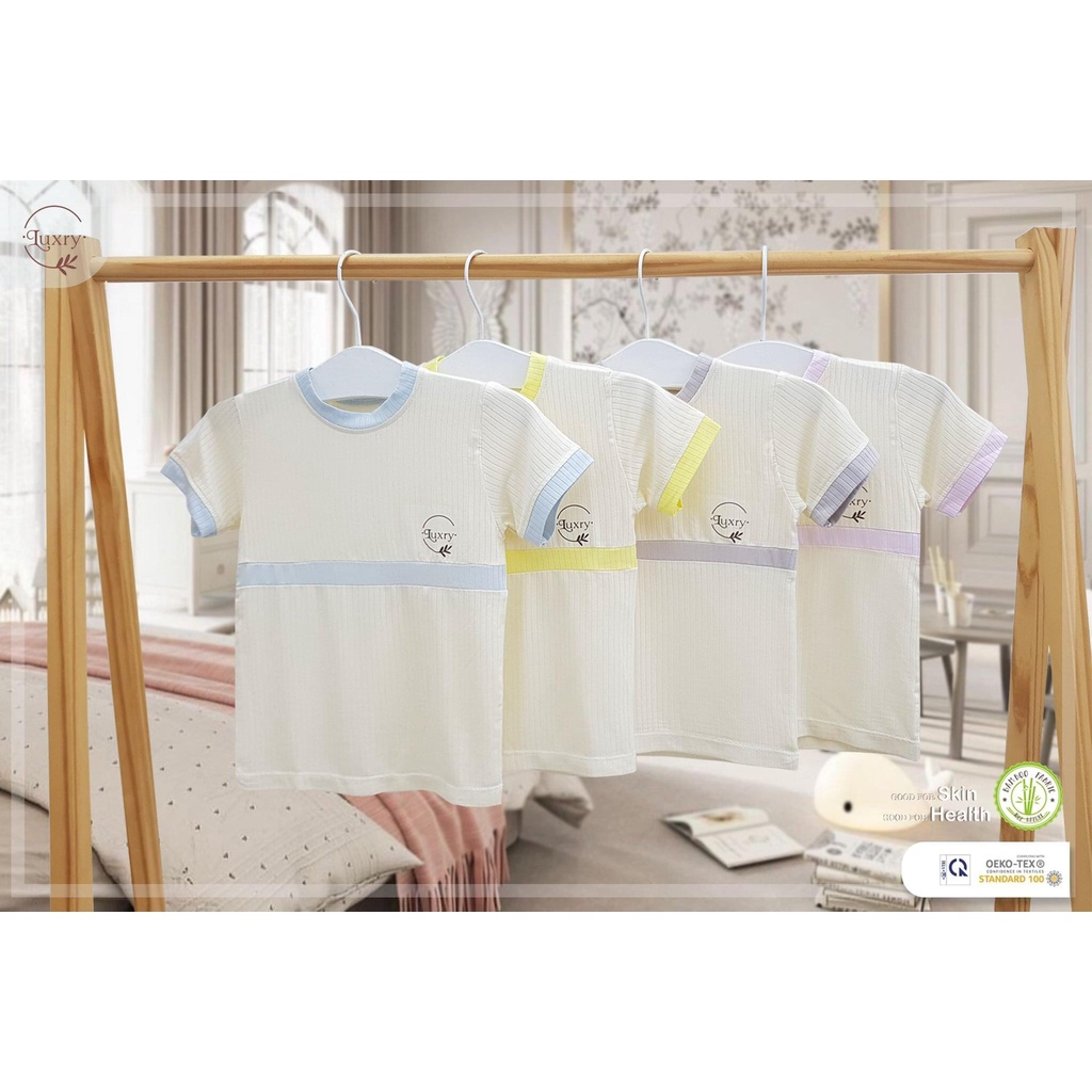Áo lẻ cộc tay phối thương hiệu chất lượng Luxry dành cho con yêu