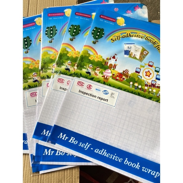Tập 10 bọc sách kèm nhãn vở - decan bọc sách vở 28 x 38cm; 30 x 43cm; 47cm
