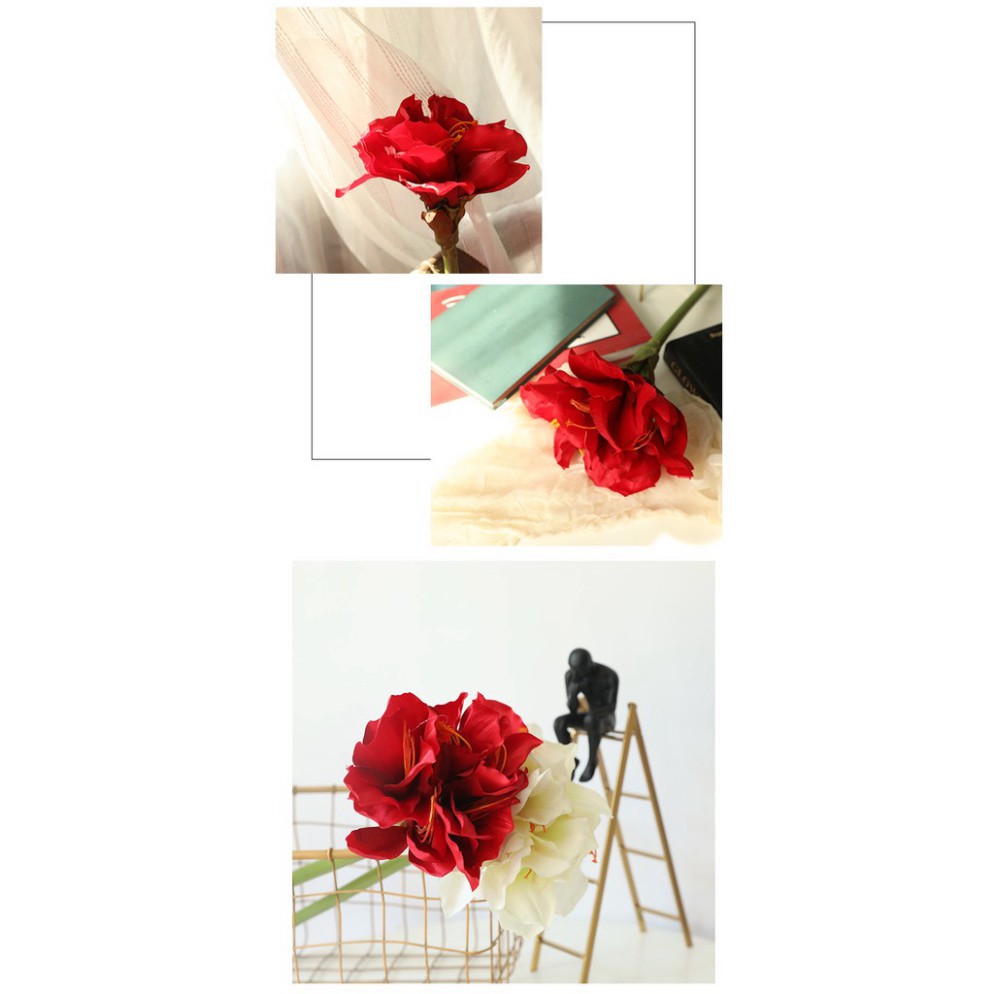 [MIỄN PHÍ VẬN CHUYỂN] Hoa lụa cành hoa amaryllis đẹp sang trọng quý phái hoa decor trang trí hoa cưới hoa sự kiện