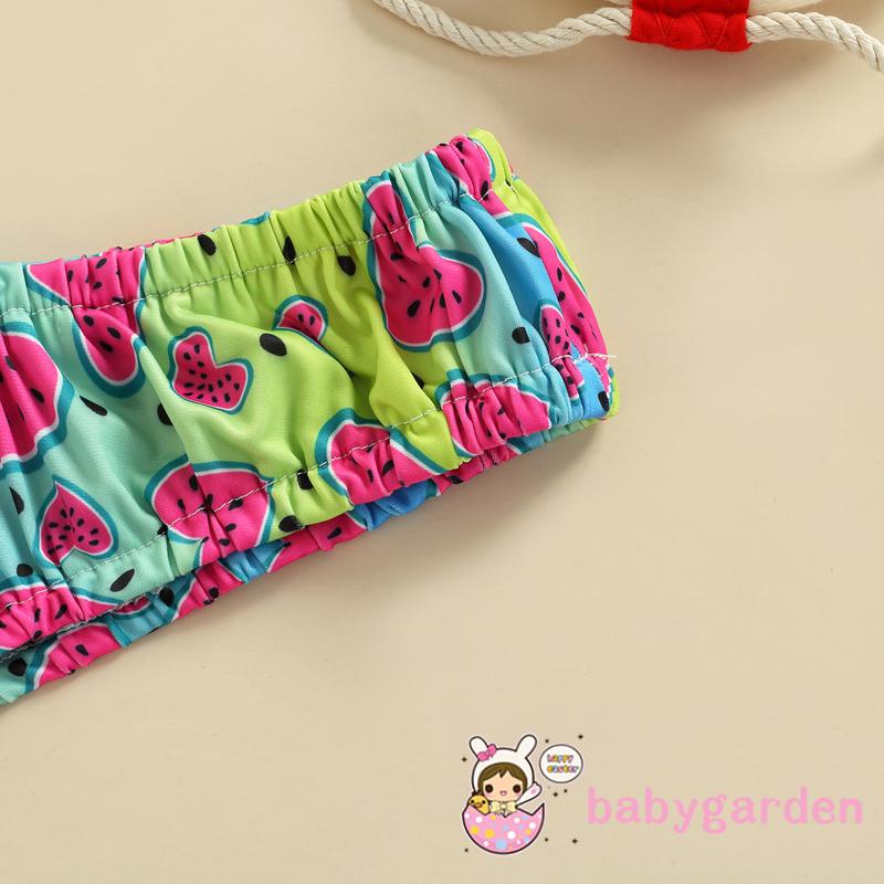 Bộ đồ bơi một mảnh hở vai in hình dưa hấu cho bé gái 6 tháng tuổi 3 tuổi