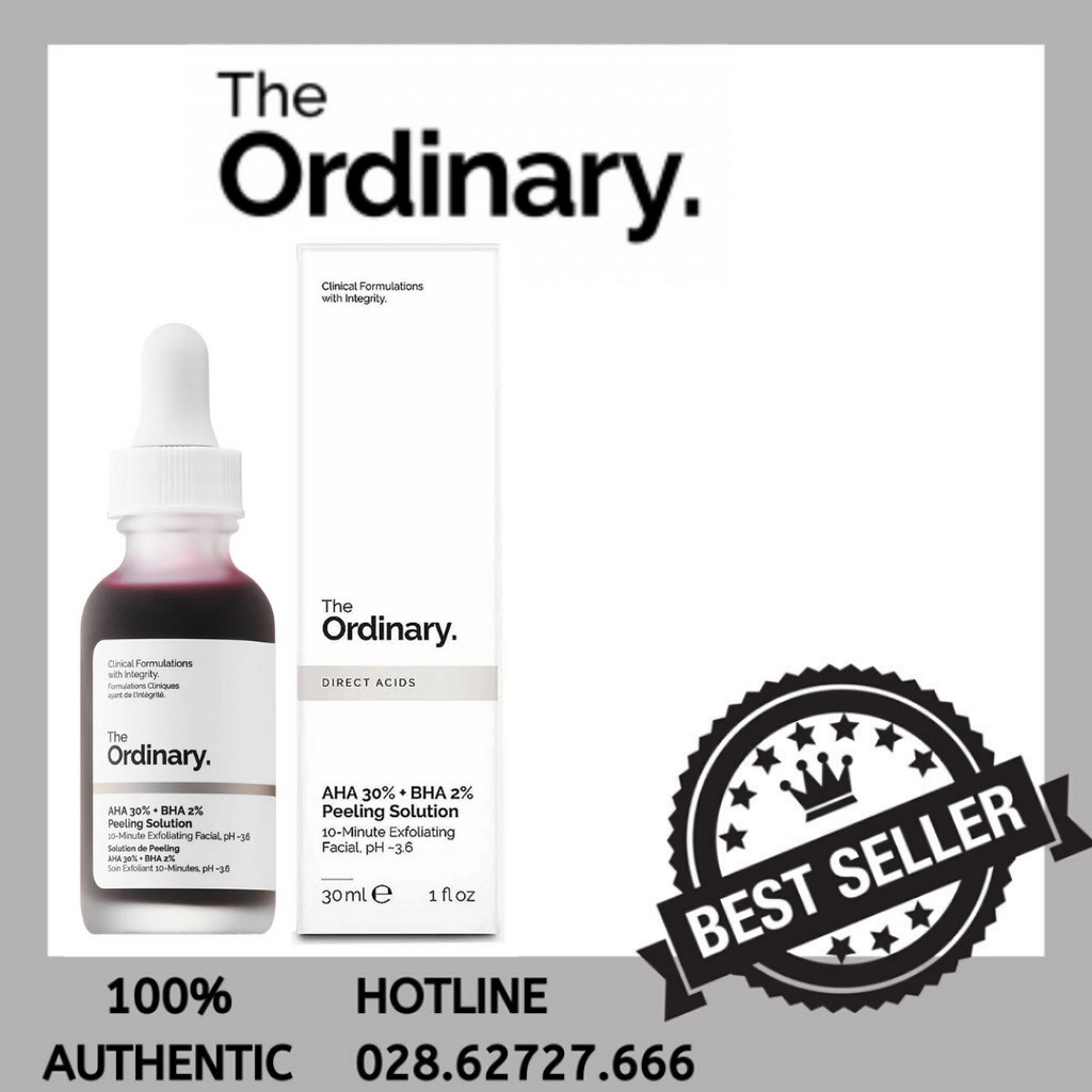 [Hàng Canada] Tinh Chất Tẩy Tế Bào Chết Hóa Học The Ordinary AHA 30% + BHA 2% Peeling Solution (30ml)