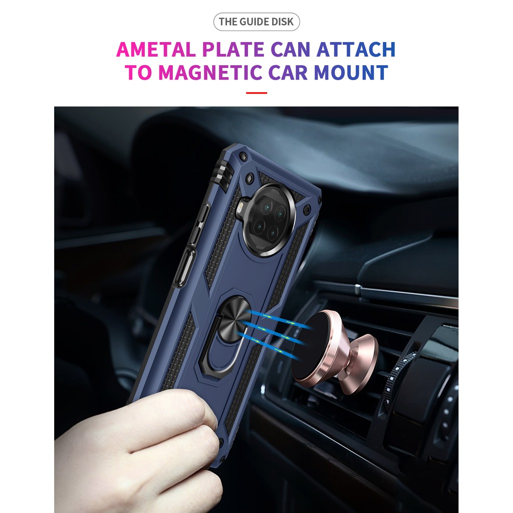 Ốp lưng Xiaomi Mi 10T Lite / Note 9 Pro 5G chống sốc quân đội nhẫn Iring giá đỡ xem phim
