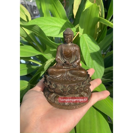 Tượng đồng phật bổn sư thích ca (cao 10 cm )