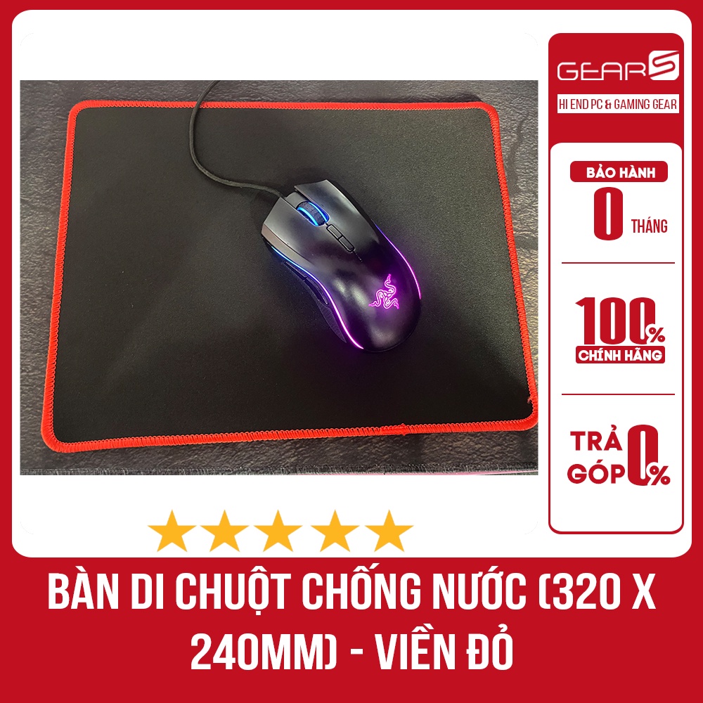 Bàn di chuột chống nước (320 x 240mm) - Viền Đỏ