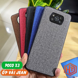 Ốp lưng redmi poco x3 x3 pro x3 nfc chống vân tay nhựa cứng viền đen giả vải JEAN 1 màu phụ kiện huỳnh tân store
