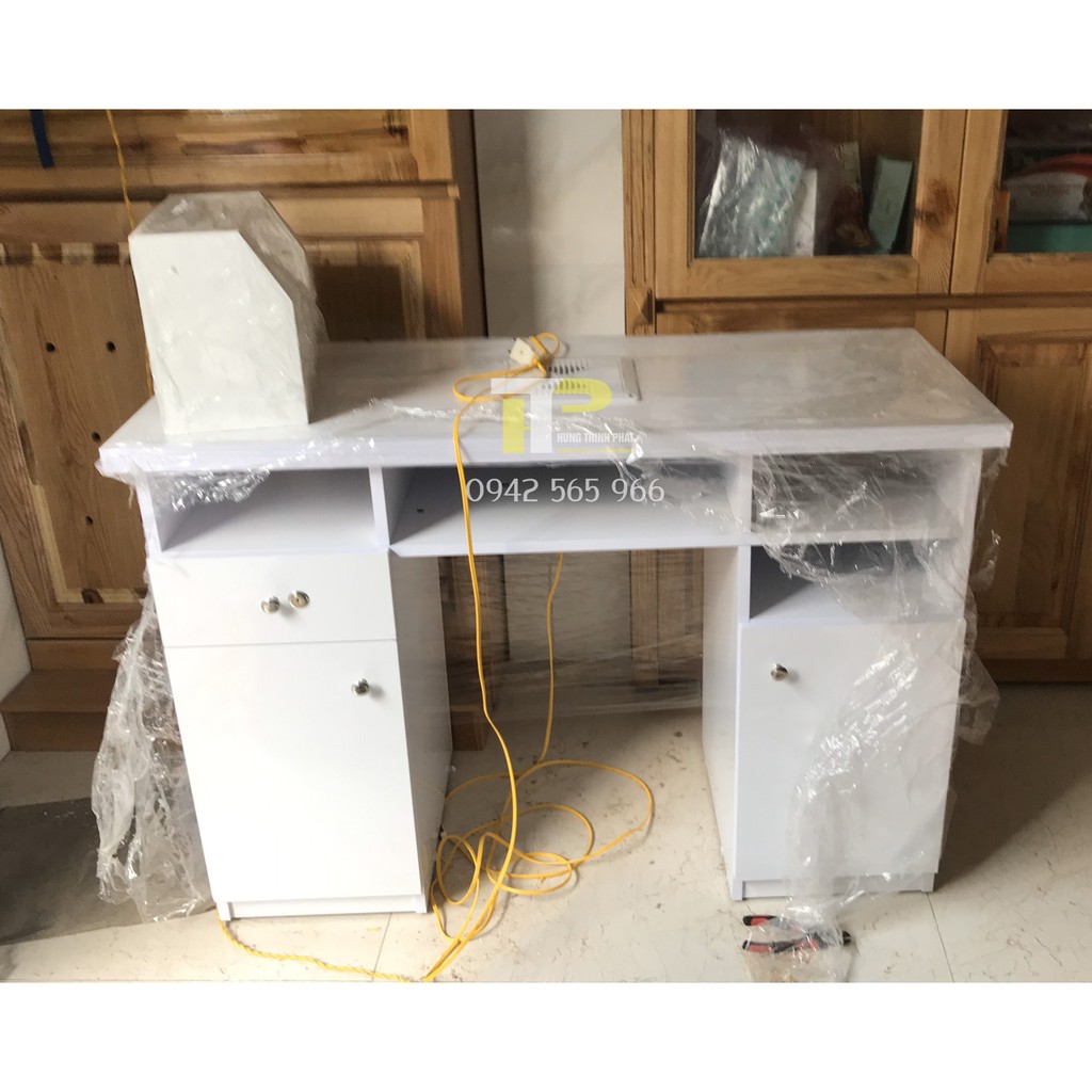 Bàn Nail quạt hút, kệ sơn, đôn