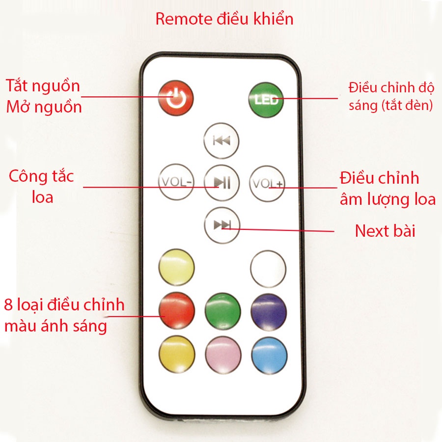 Đèn quả cầu xoay led 3D tích hợp loa bluetooth, đèn ngủ led chất liệu cao cấp tiết kiệm điện, đèn ngủ mặt trăng