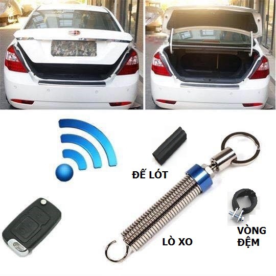 LÒ XO MỞ CỐP TỰ ĐỘNG XE SEDAN LÒ XO CỨNG CAO CẤP CÓ VÒNG ĐỆM VÀ LÓT CAO SU