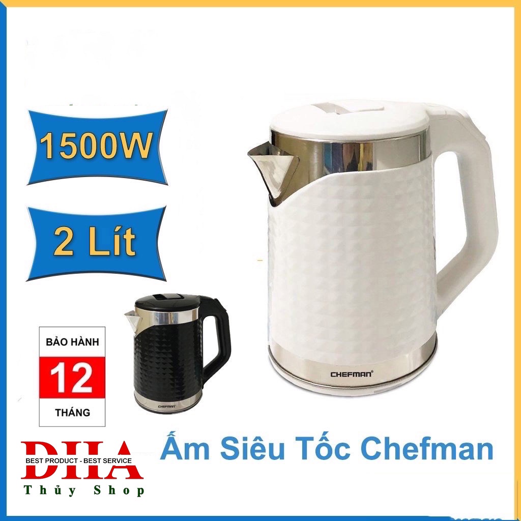 ẤM SIÊU TỐC CHEFMAN DUNG TÍCH 2L.BẢO HÀNH CHÍNH HÃNG 12 THÁNG