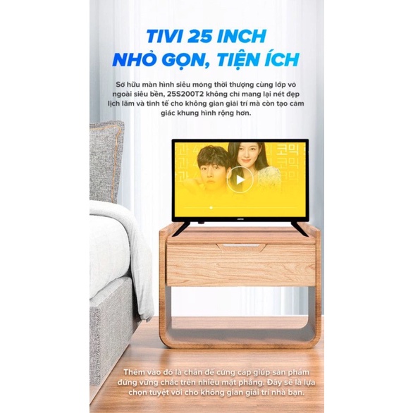 [Mã ELHAMS5 giảm 6% đơn 300K] Tivi led Asanzo 25 inch 25S200T2 màn hình LED tiết kiệm điện