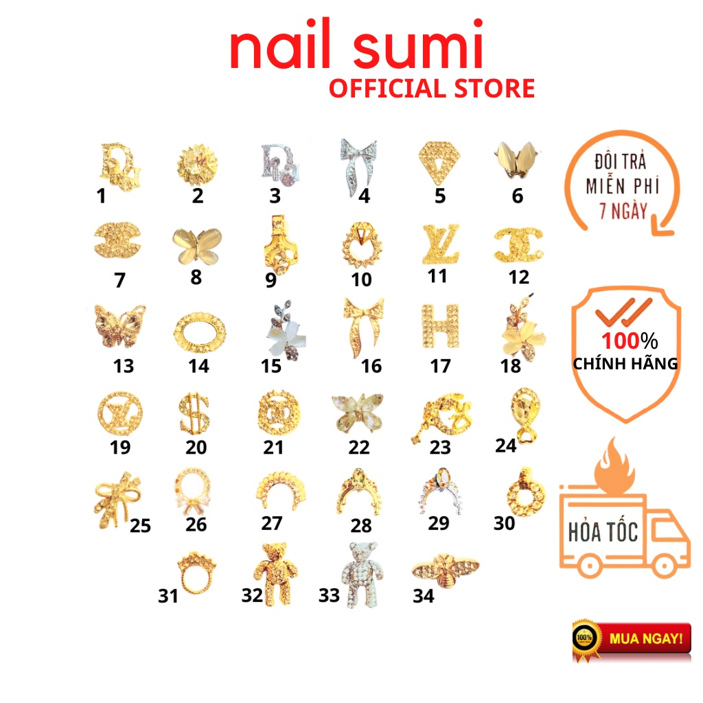 Charm nail cao cấp , charm trang trí móng cao cấp 21-40