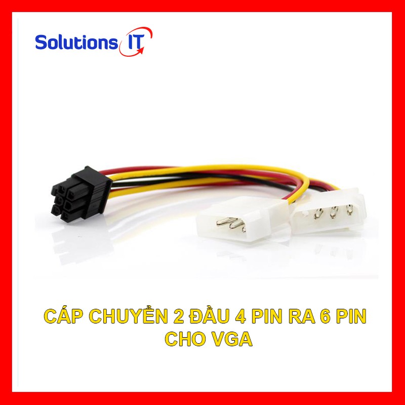 Cáp chuyển 2 nguồn 4 pin ra nguồn phụ 6 pin VGA