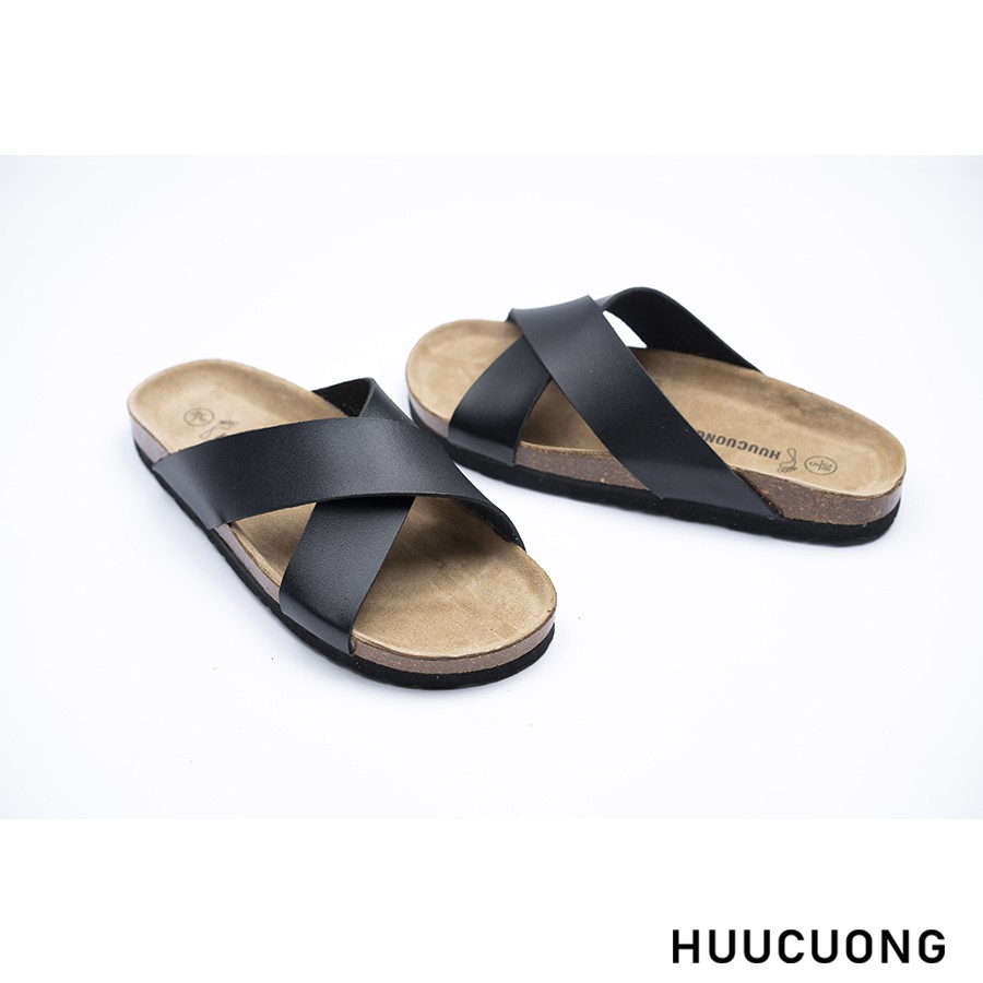 DÉP HỮU CƯỜNG QUAI CHÉO - ĐẾ TRẤU, DA PU CHỐNG NƯỚC