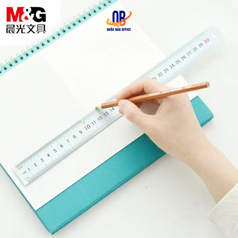 Thước Kẻ Thép M&G Cao Cấp - Thước Lá Kích Thước 20/30cm Nhỏ Gọn, Tiện Lợi - Chất Liệu Chống Mòn Gỉ - 0483/0484