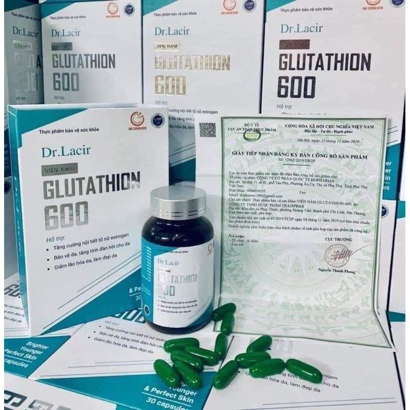 VIÊN UỐNG TRẮNG DA NGỪA NÁM GLUTATHIONE 600 DR LACIR