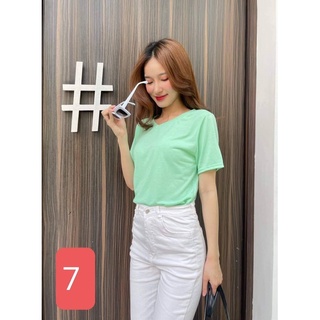 Áo thun cổ tim cotton xước chất mát