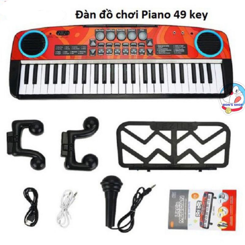 Đàn organ 49 phím No 4901A sạc USB, có Micro, kết nối MP3