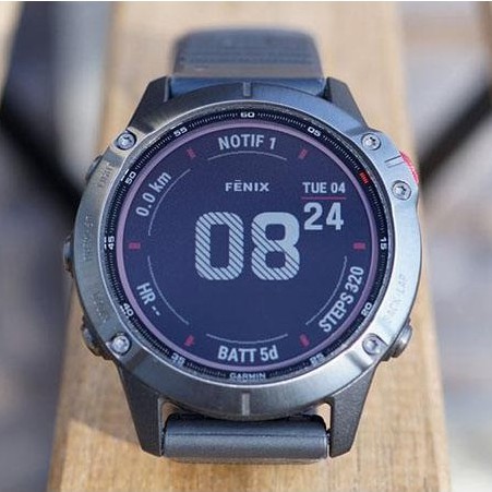 Đồng hồ Garmin Fenix 6 Pro Solar, Black w/Slate Gray Band, GPS, SEA - Chính Hãng