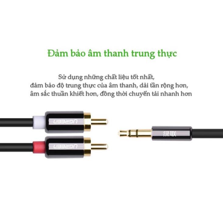 UGREEN AV116 - Cáp Audio 3,5mm ra 2 đầu Hoa sen (RCA) - Hãng chính hãng ✔HÀNG CHÍNH HÃNG ✔