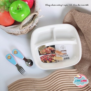 KHAY ĂN DẶM 3 NGĂN VUÔNG NAKAYA - Ăn dặm LINKLINKSTORE