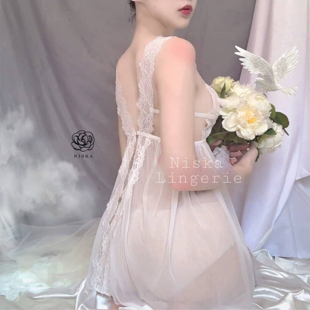 Đầm ngủ voan (2 phiên bản màu) - Mã D186