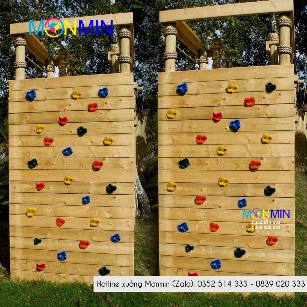 Mấu leo núi trẻ em Monmin gắn tường trong nhà, ngoài trời - Hàng cao cấp