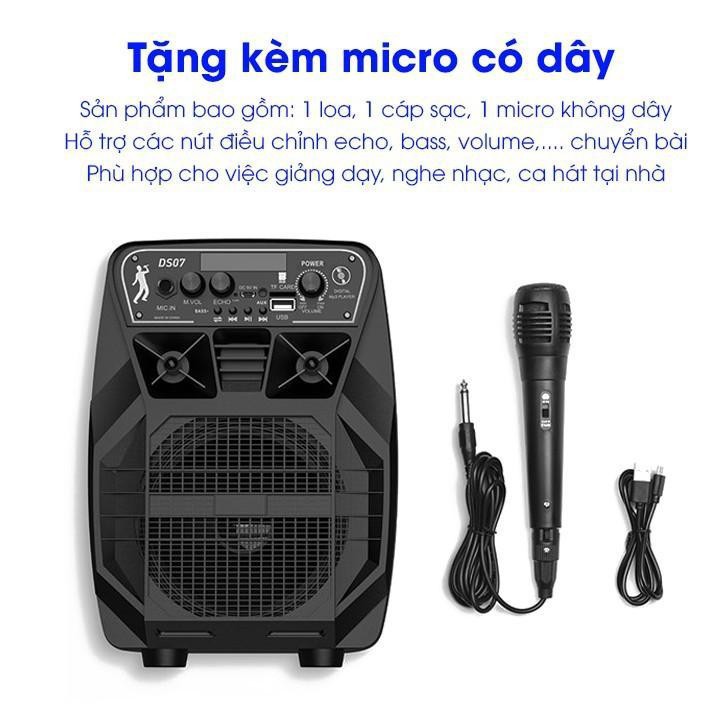 Loa Bluetooth Karaoke HOCO DS07 tặng kèm 1 micro có dây