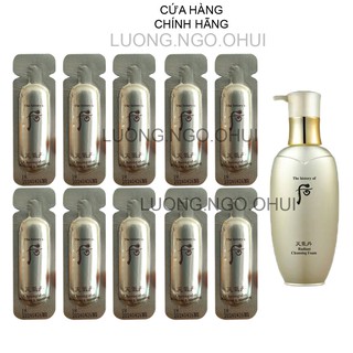 Gói sữa rửa mặt tái sinh da, chống lão hóa cao cấp Whoo Radiant Cleansing Foam.