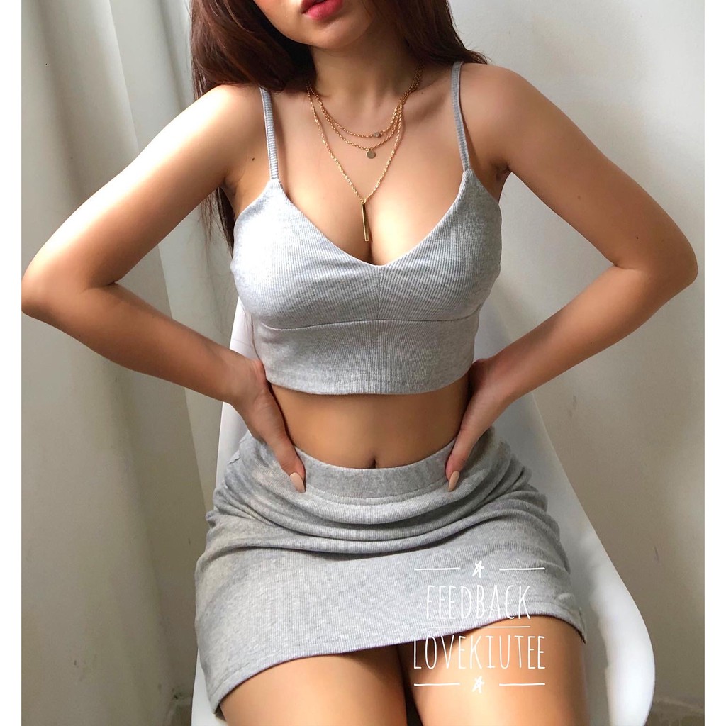 Set váy áo hai dây cá tính dành cho nữ LOVEKIUTEE