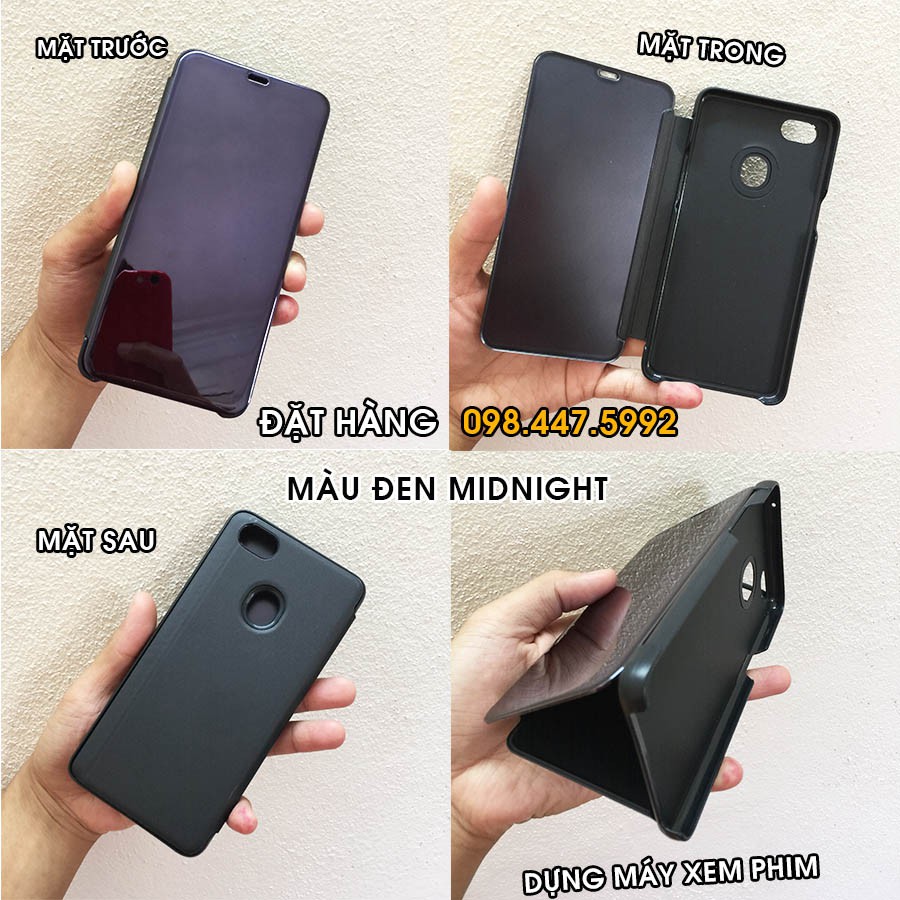 Bao Da Tráng Gương Oppo F7 - Bao Da Nắp Gập, Mặt Trước Sáng Bóng, Mặt Sau Da PU | BigBuy360 - bigbuy360.vn