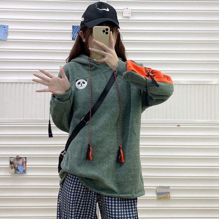 Áo Hoodie Nữ Form Rộng, Áo Nỉ Có Mũ Cute Hàng Quảng Châu Ulzzang Chất Nỉ Dày Mịn Dễ Thương