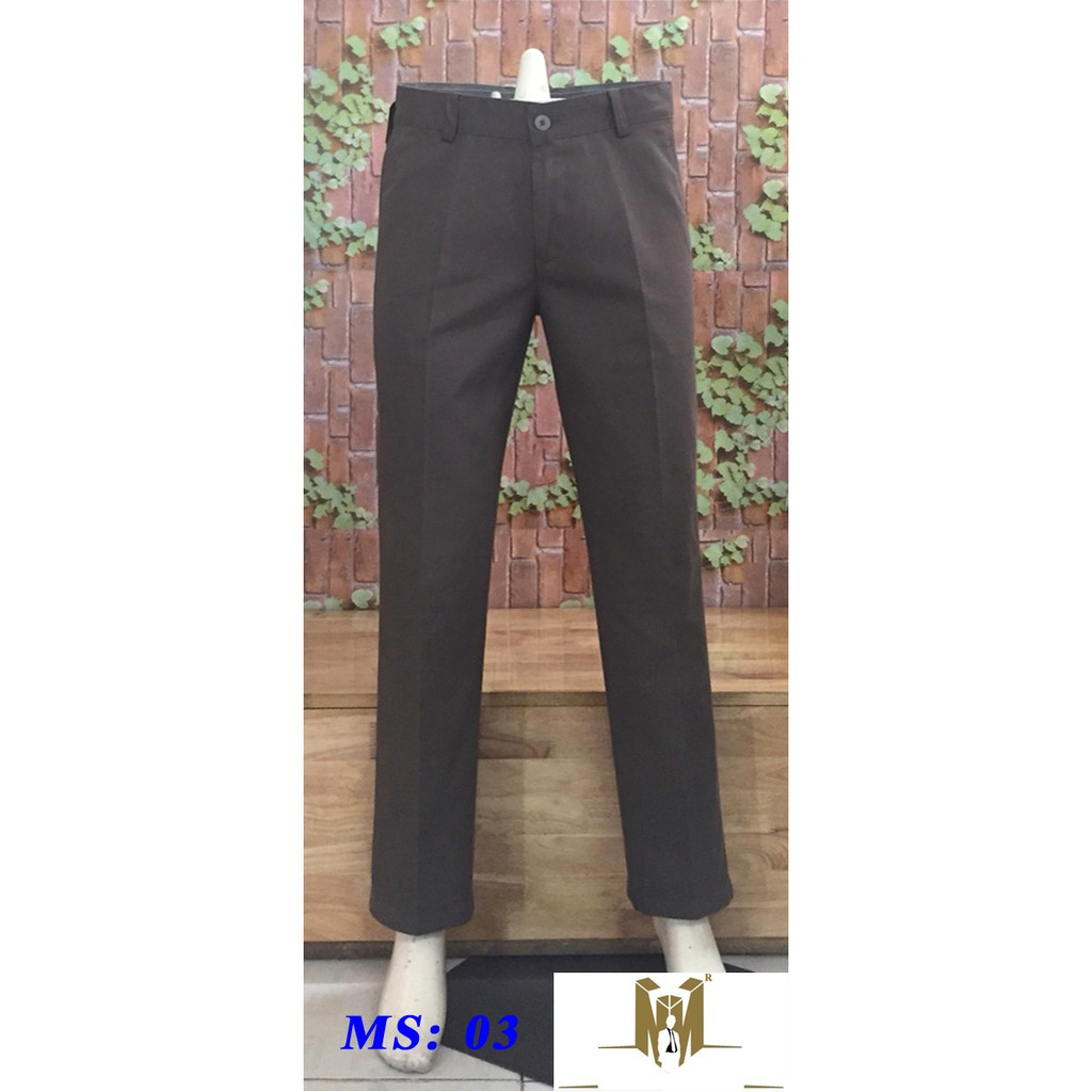 quần kaki  trung niên ống rộng ms 03 màu xám