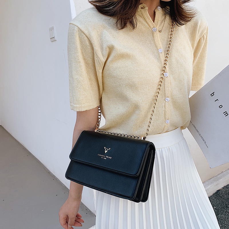 Túi Xách Nữ Đẹp Túi Đeo Chéo Da Pu Phối Dây Xích Thời Trang Hàn Quốc Trẻ Trung Cho Nữ-69