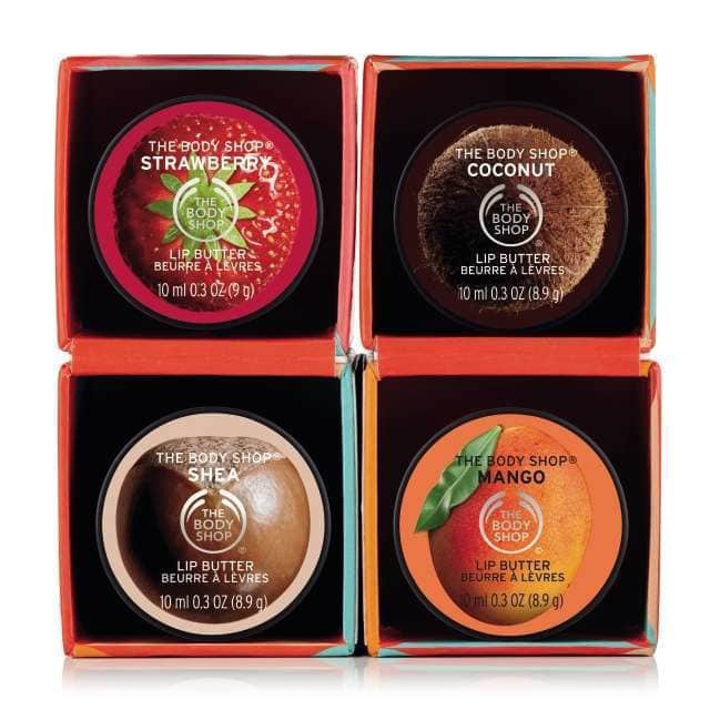 Set son dưỡng môi The body shop Lip butter full size 10ml_hàng chính hãng authentic Anh