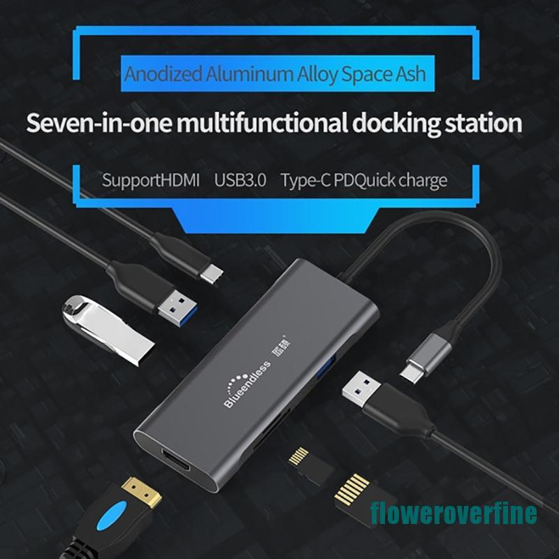 Đế Kết Nối Usb 3.0 Hdmi Tf Lan Pd Usb Hub Cho Macbook Fkqq