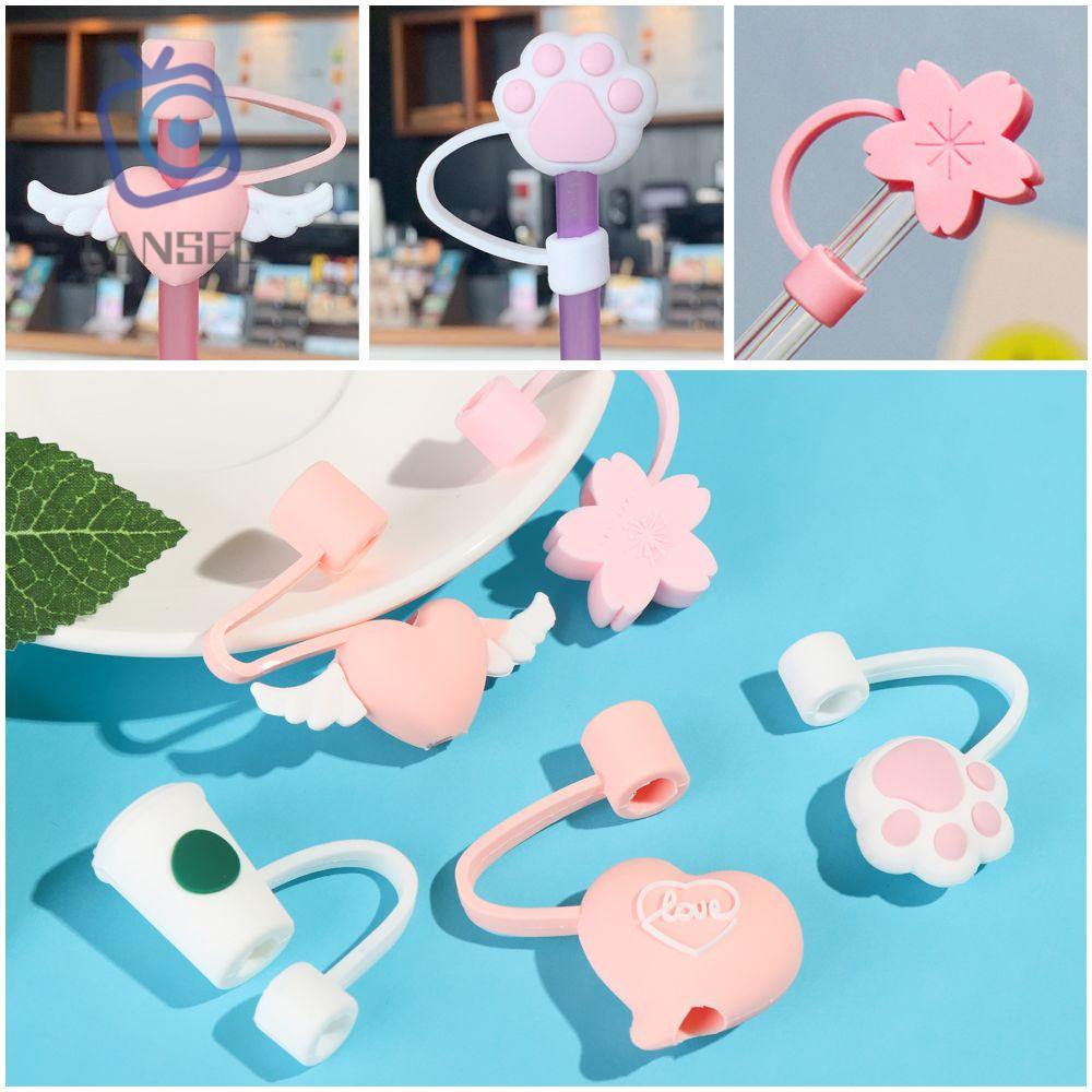 1 Nắp Đậy Ống Hút Bằng Silicon Chống Bụi Thiết Kế Hoạt Hình Dễ Thương